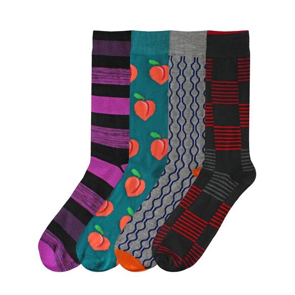 Wild Crazy Mens 4-Pack Dress Socks - Picture 1 of 4